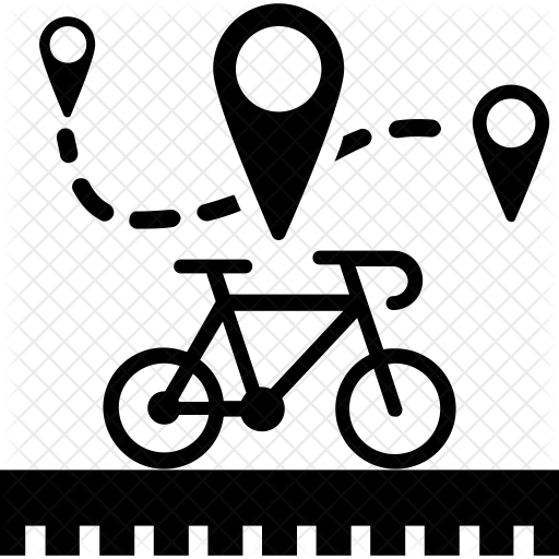 512x512 Bike Route Icon Of Glyph Style