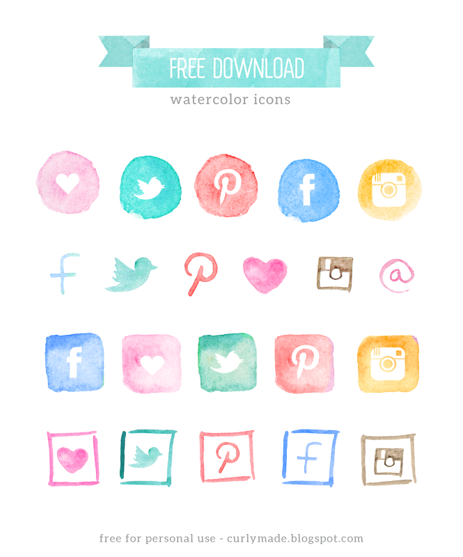 665x800 Free Watercolor Social Media Icons Blog Restyle Blog Schtuff