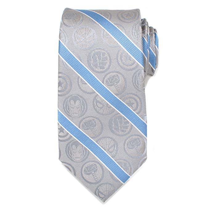 679x679 Marvel Icon Grey Stripe Mens Tie Amazon Ca Clothing Accessories