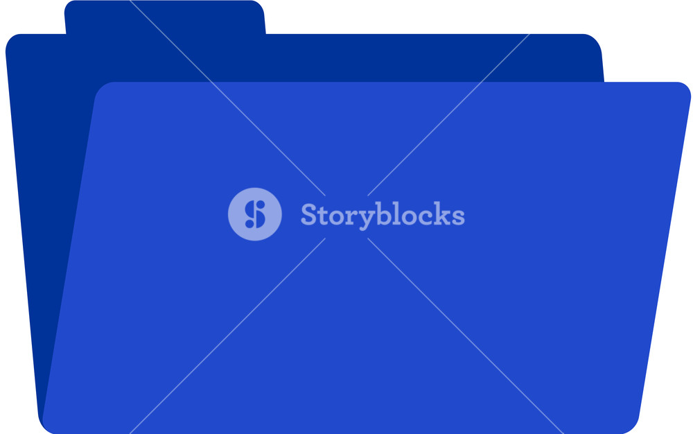 1000x626 Open Or Folder Icon In Blue Royalty Free Stock Image