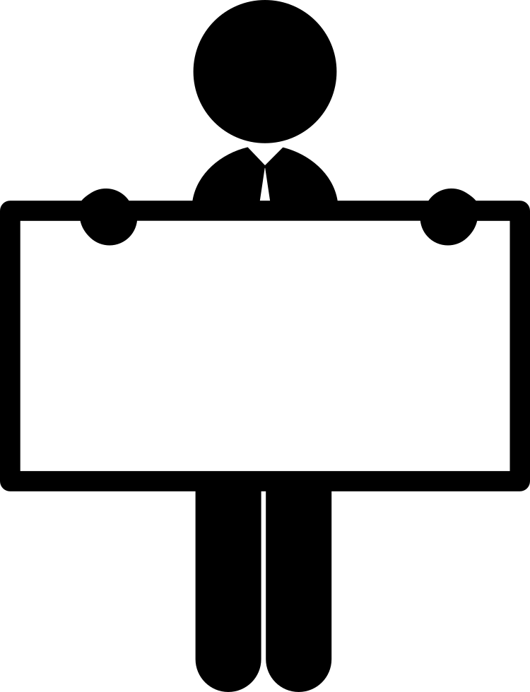 750x980 Man Holding White Board Png Icon Free Download