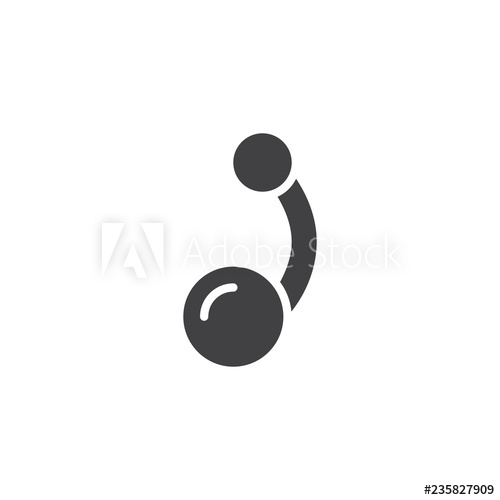 500x500 Body Piercing Vector Icon Filled Flat Sign For Mobile Concept