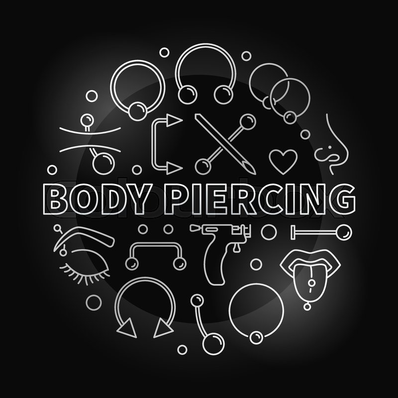 800x800 Body Piercing Round Vector Silver Stock Vector Colourbox