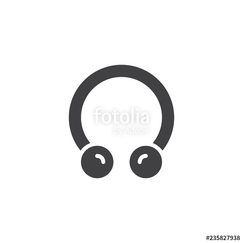 500x500 Body Piercing Jewelry Vector Icon Filled Flat Sign For Mobile