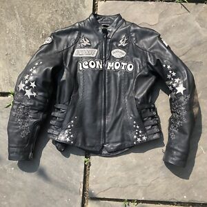 300x300 Icon Bombshell Go Go Womens M Leather Motorcycle Jacket Adjustable