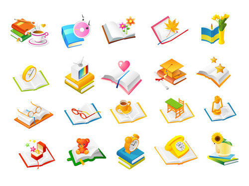 500x375 Book Series Icon Vector Material