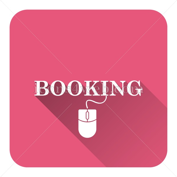 600x600 Booking Flat Icon With Long Shadow Vector