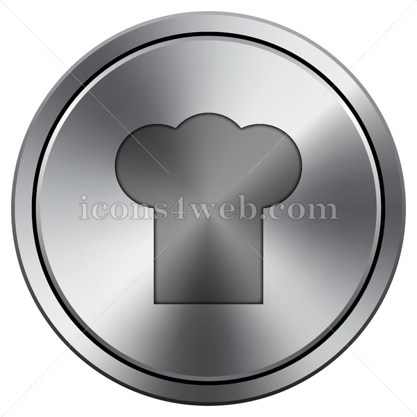 600x600 Chef Icon Imitating Metal With Carved Design Round Icon With Border