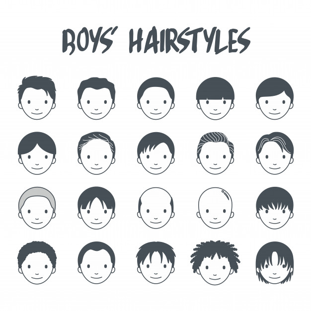626x626 Boys Hairstyle Icon Set Vector Premium Download