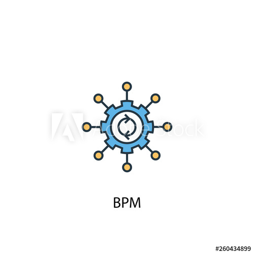 500x500 Bpm Concept Colored Line Icon Simple Yellow And Blue Element