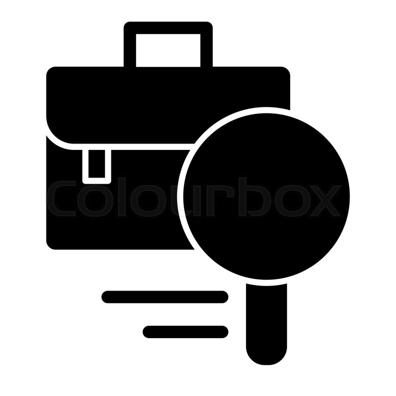 800x800 Search Job Solid Icon Briefcase And Stock Vector Colourbox