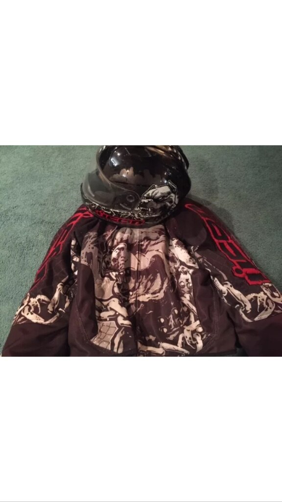 576x1024 Used Icon Bulldog Motorcycle Jacket And Helmet For Sale In Berkley