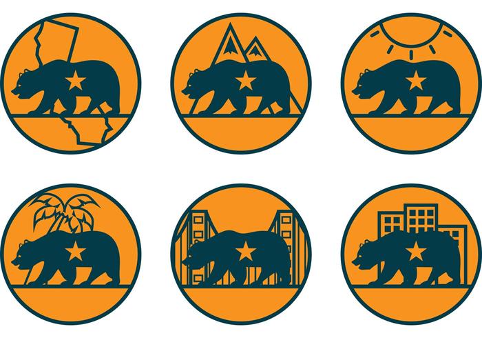 700x490 California Bear Vector Icons