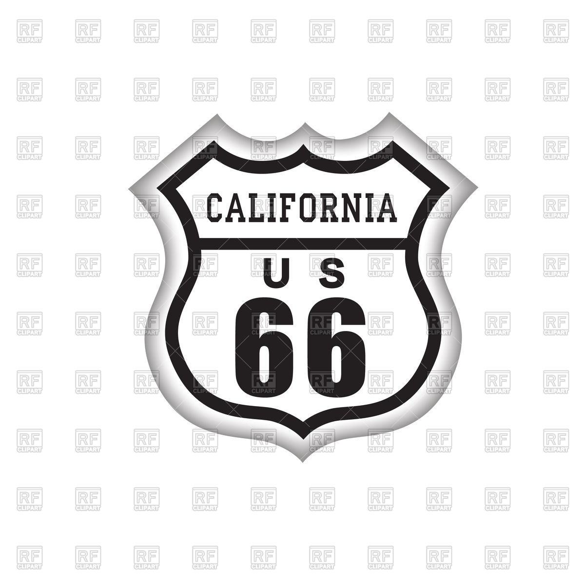 1200x1200 Route Label With California Lettering American Road Icon