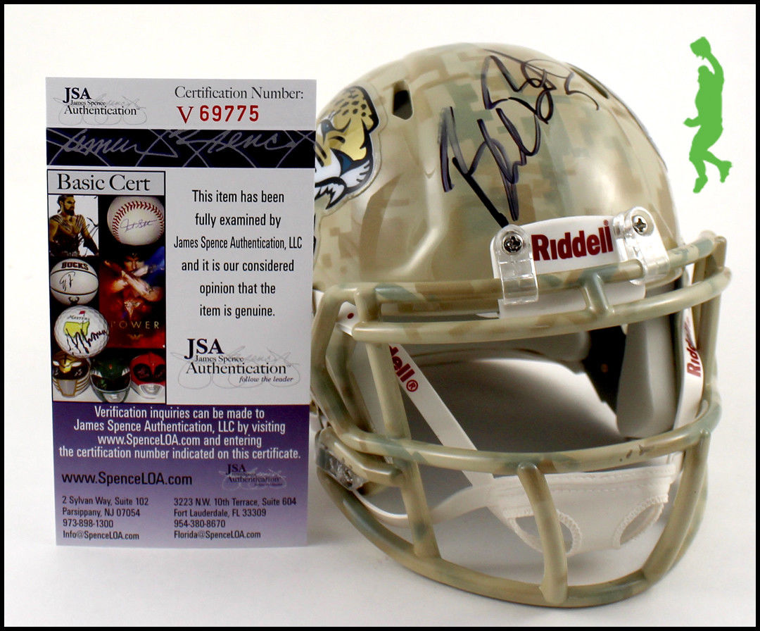 1080x896 Blake Bortles Autographed Signed Camo Jaguars Mini Helmet Football