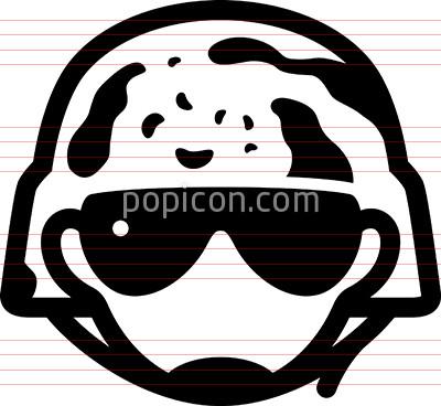 400x368 Soldier With Camo Helmet And Sunglasses Icon