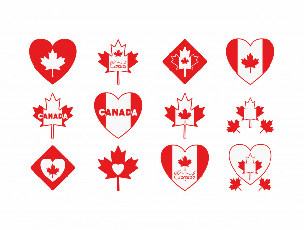 626x473 Canada Day With Maple Leaf Icon Set Vector Free Download