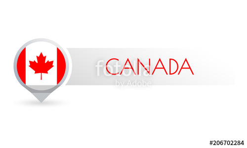 500x300 Canada Flag Circle Flag Button In The Map Marker Shape Canadian