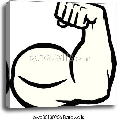 382x390 Biceps Flex Arm Vector Icon, Canvas Print Barewalls Posters