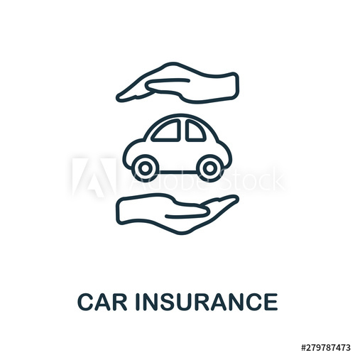500x500 Car Insurance Outline Icon Thin Line Style Icons From Insurance