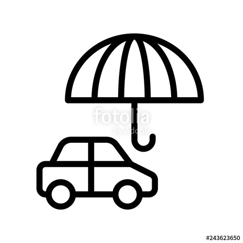 500x500 Car Insurance Vector, Insurance Related Line Style Editable Stroke