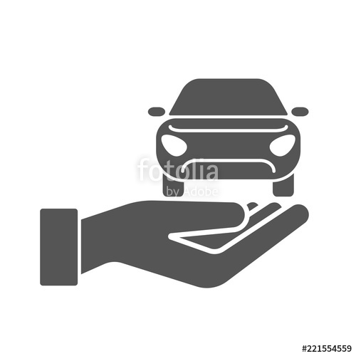 500x500 Hands With Car Vector Icon Car Insurance Concept For Poster, Web