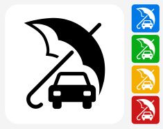 235x185 Car Insurance Icon Flat Graphic Design Vector Art Illustration