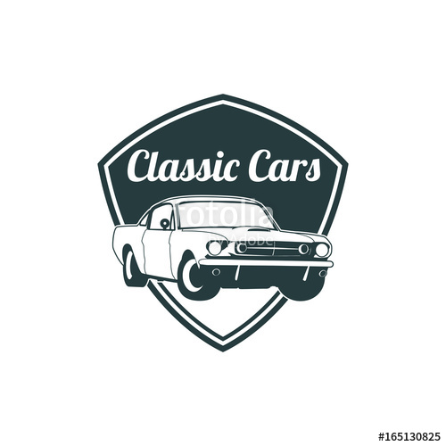 500x500 Classic Muscle Car Emblems, High Quality Retro Badge And Vintage