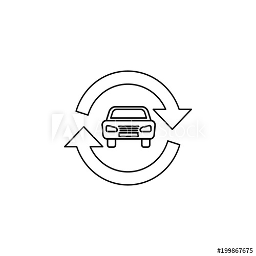 Circular Arrows And Car Icon Element Of Car Sales And Repair 500x500 Circular Arrows And Car Icon Element Of Car Sales And Repair