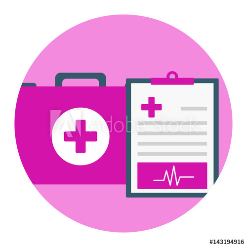 500x500 Case Management Medical Flat Icon Vector