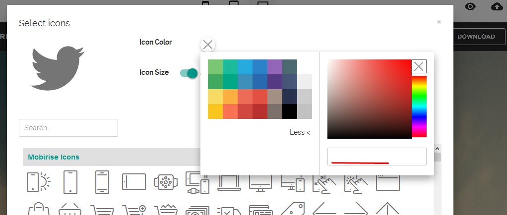 1022x434 Offline Site Builder Software How To Change The Color Of The Icon
