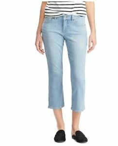 243x300 Nwt Women's Chaps Icon Blue Cropped Capri Jean Pants Plus Size