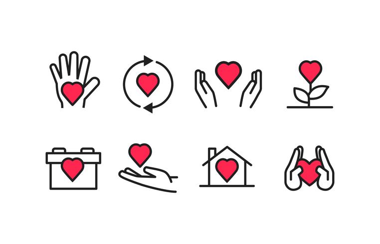 762x490 Charity Icons With Duotone Colors Vectors