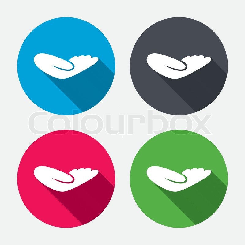 800x800 Donation Hand Sign Icon Charity Or Stock Vector Colourbox