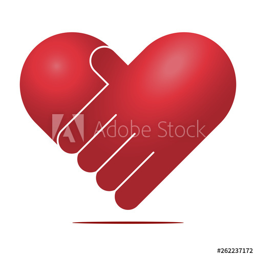 500x500 Heart Handshake Vector Icon Charity Heart Symbol