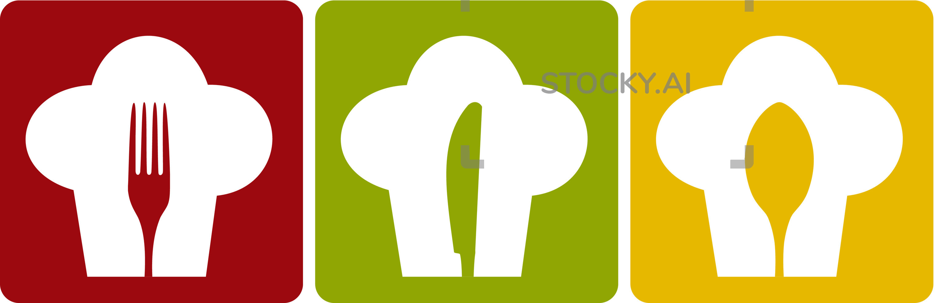 3042x987 Image Of Icon Chef Restaurant Set Pattern