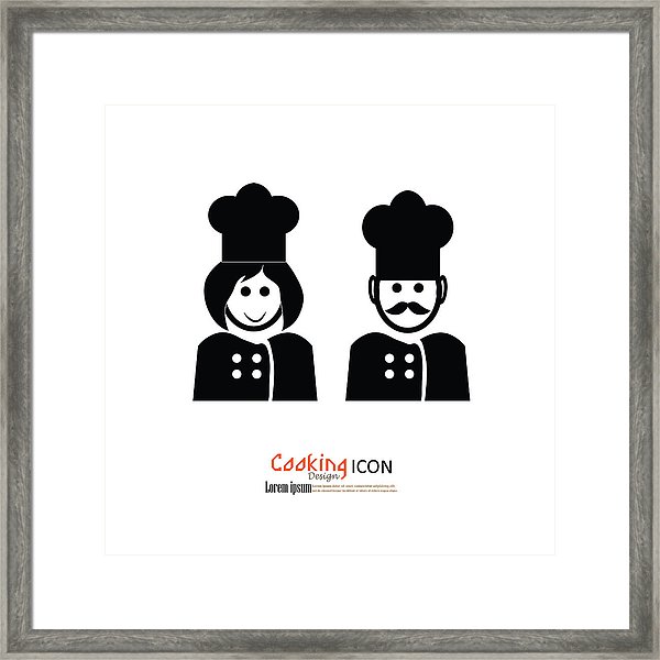 600x600 Chef Icon Chef Man And Woman Chef Symbol Framed Print