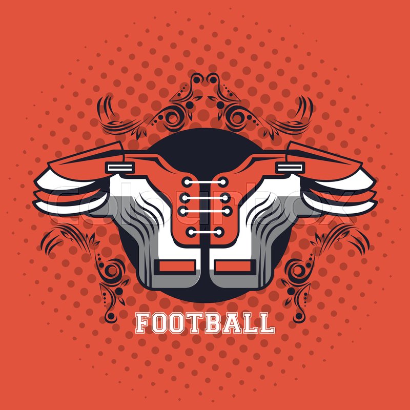 800x800 Football Chest Protector Colorful Icon Stock Vector Colourbox