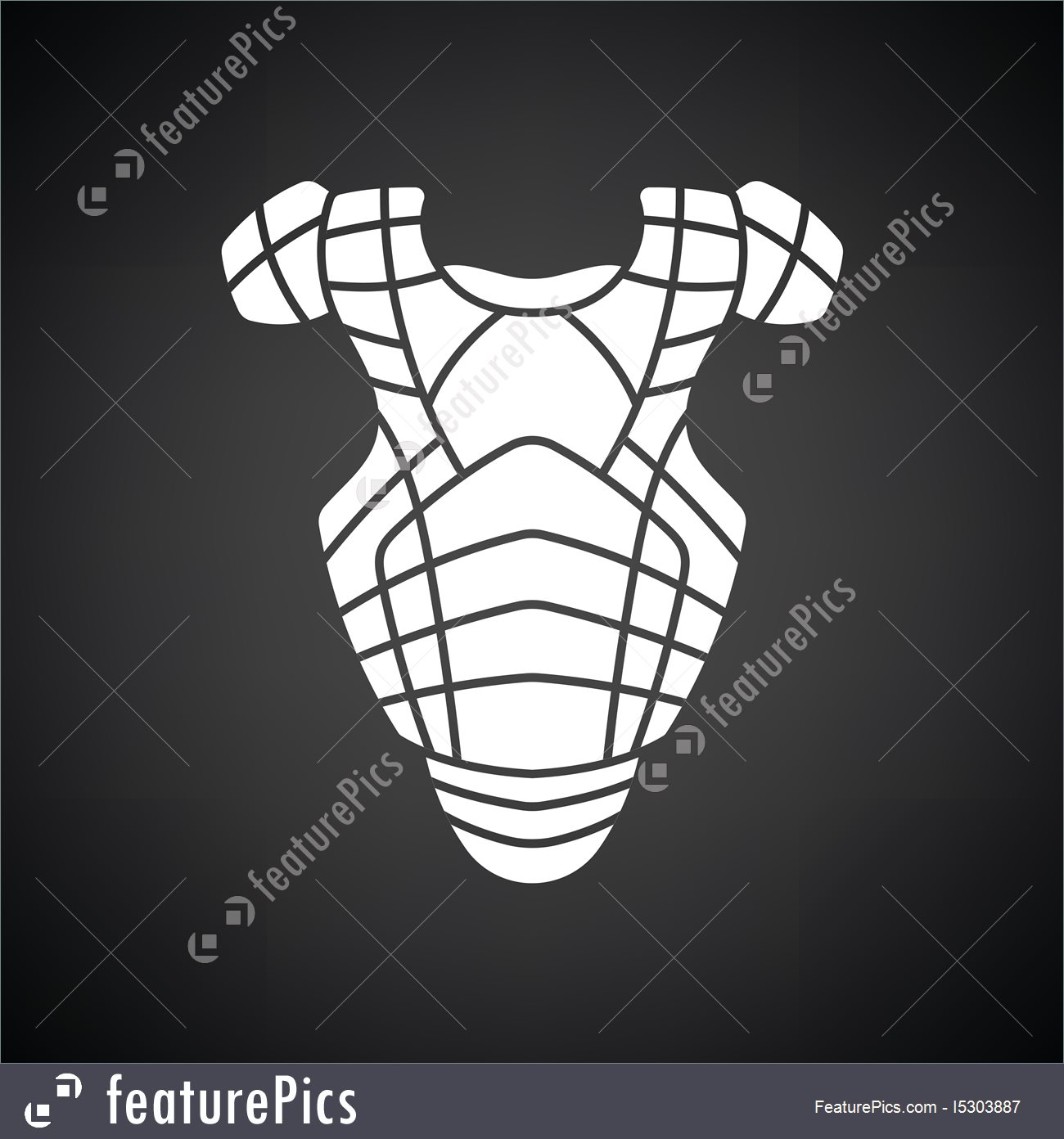 1300x1392 Illustration Of Baseball Chest Protector Icon