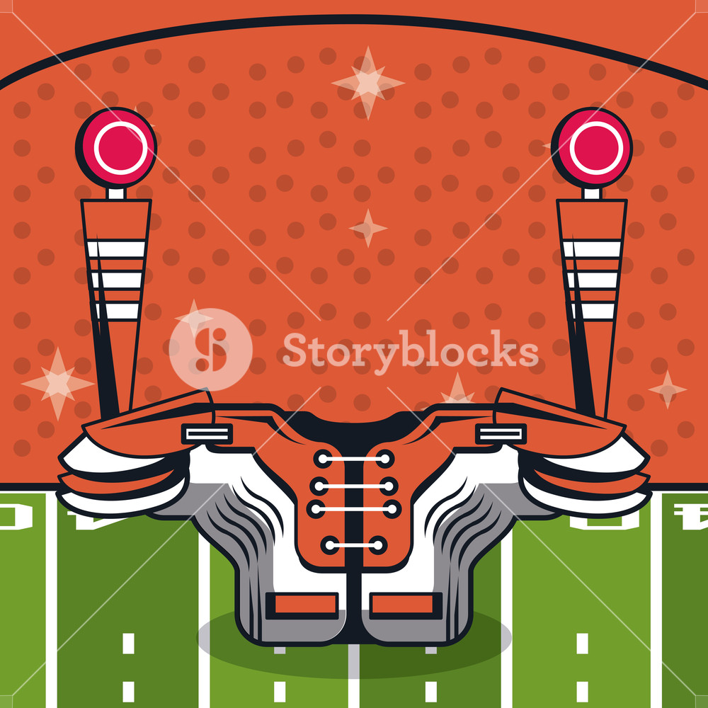 1000x1000 Football Chest Protector Colorful Icon With Gridiron Chain Crew