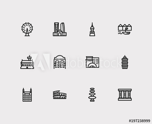 500x407 Travel Cities Icon Set Germany, Chicago, Taiwan And Skyscraper