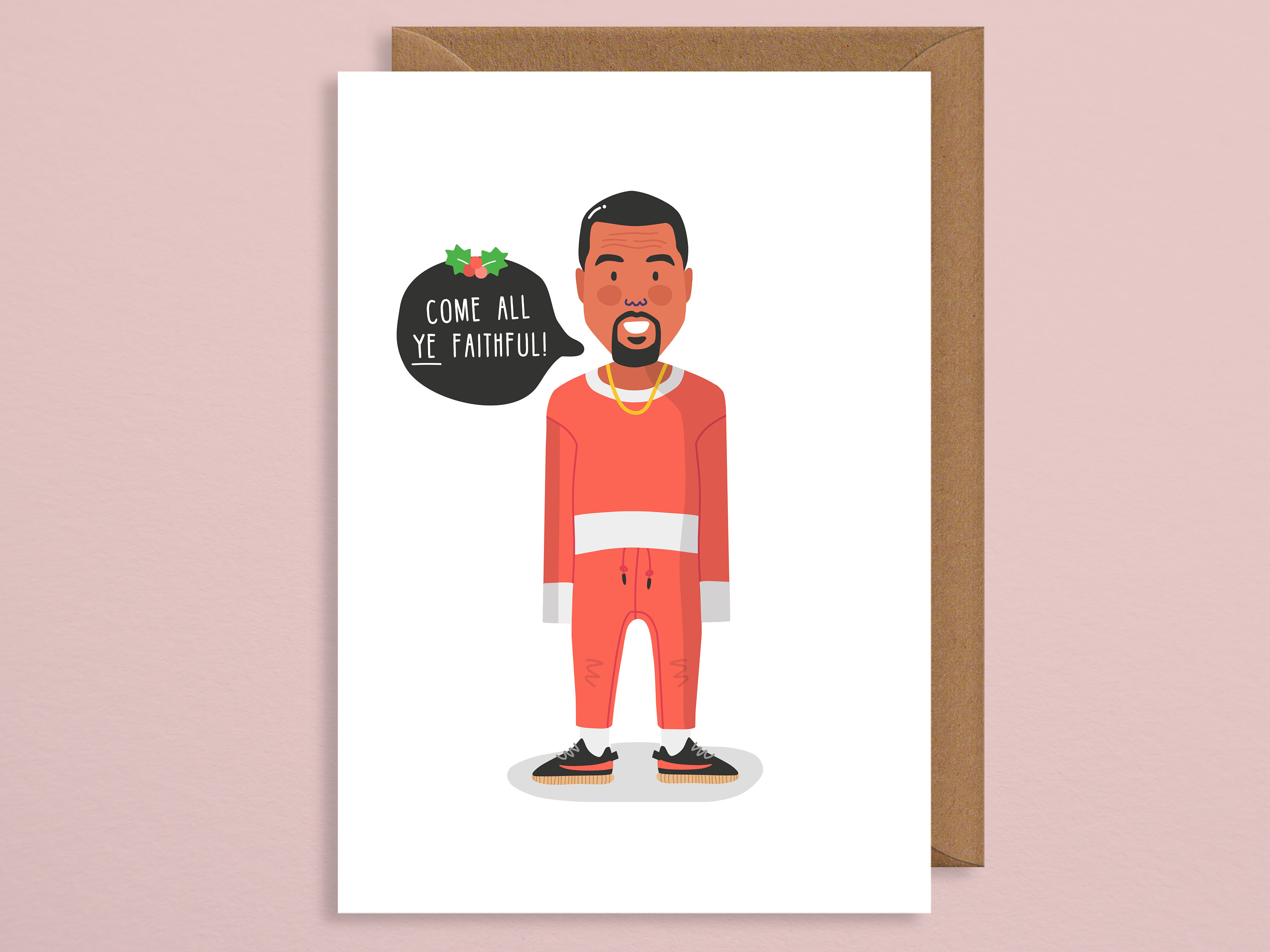 3000x2250 Come All Ye Faithful Kanye West Christmas Card Celebrity Icon Etsy