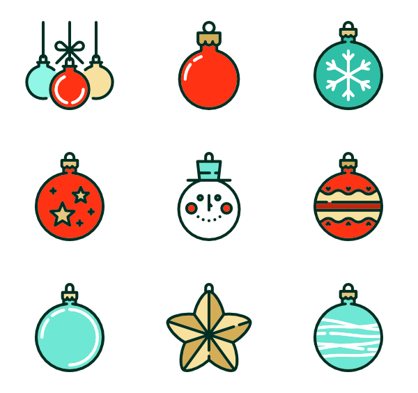 600x564 Christmas Ornaments Bauble Icons