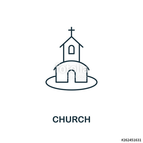 500x500 Church Outline Icon Premium Style Design From Honeymoon Icons