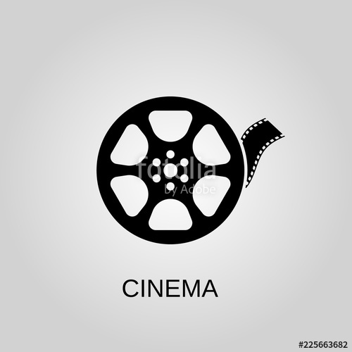 500x500 Cinema Icon Cinema Symbol Flat Design Stock
