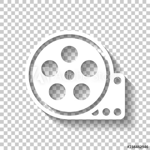 500x500 Film Roll, Old Movie Strip Icon, Cinema Logo White Icon