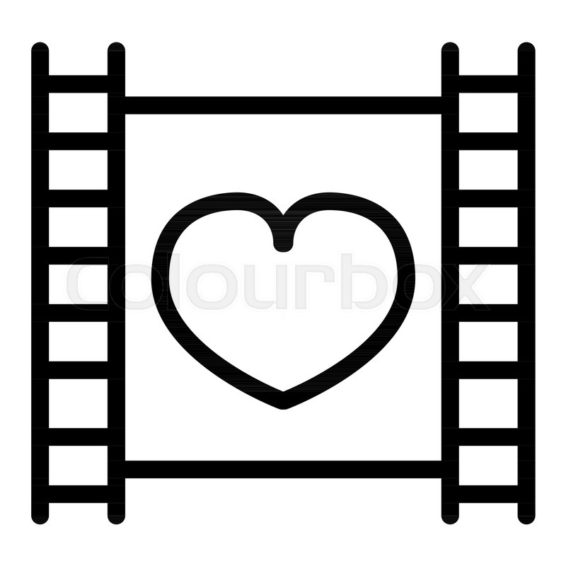 800x800 Film Strip With Heart Line Icon Stock Vector Colourbox