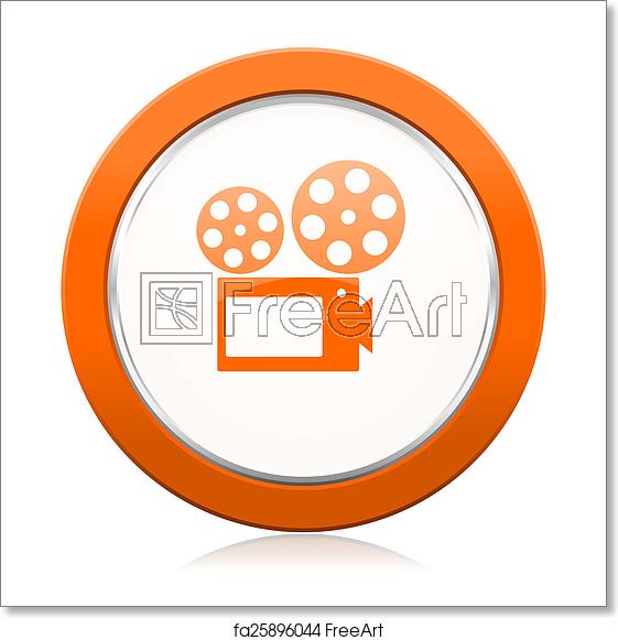 561x581 Free Art Print Of Movie Orange Icon Cinema Sign Freeart