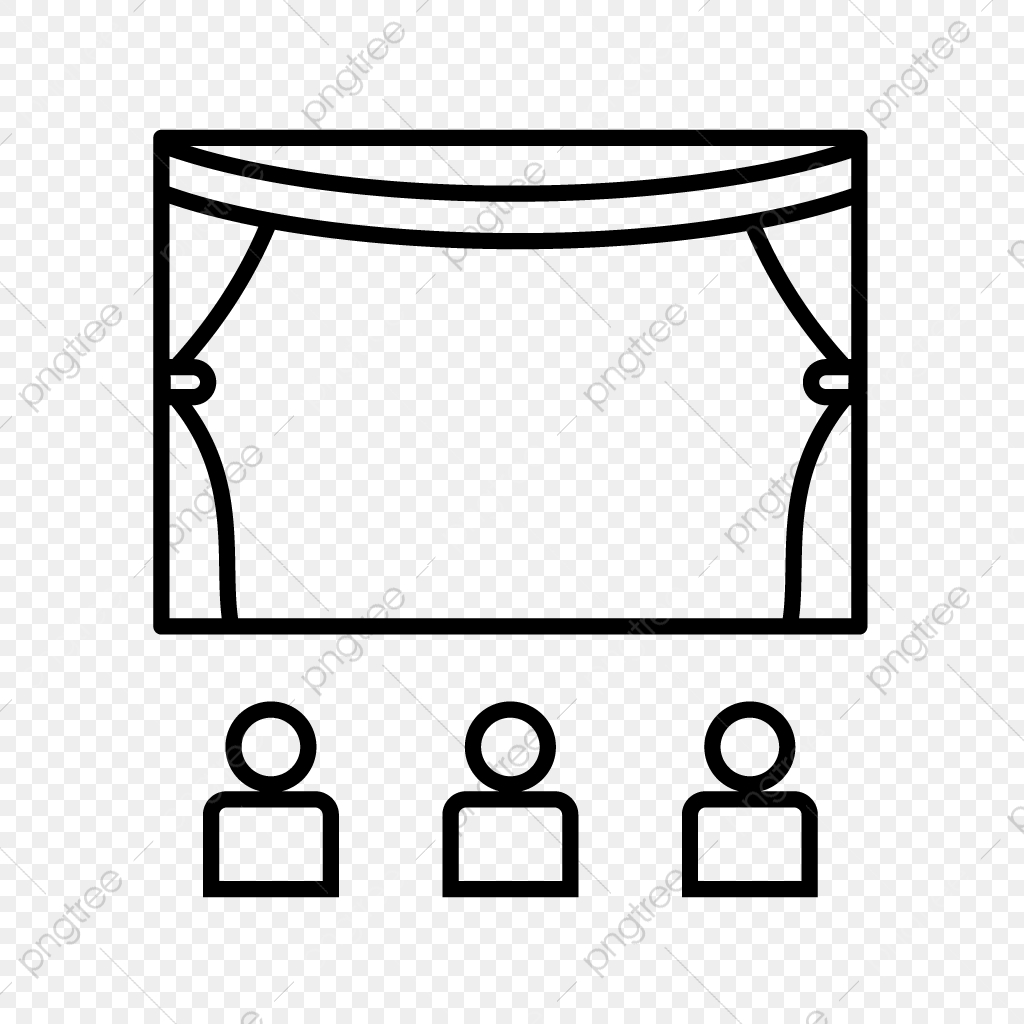 1024x1024 Cinema Line Black Icon, Cinema, People, Video Png And Vector