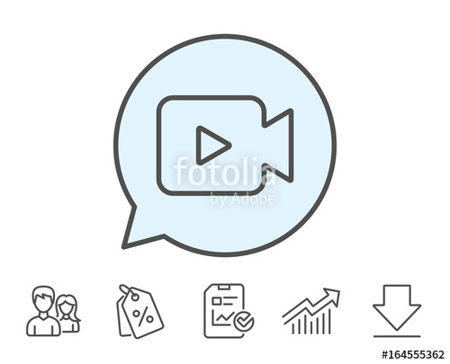 500x405 Video Camera Line Icon Movie Or Cinema Sign Multimedia Symbol